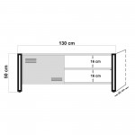 Έπιπλο TV Mondo Atlantic Pine μαύρο χρώμα μελαμίνη 130x45xH50cm c433209