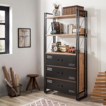 Βιβλιοθήκη Mondo Atlantic Pine μαύρο χρώμα μελαμίνη 90x35xH180cm c433210 Βιβλιοθήκη Mondo Atlantic Pine μαύρο χρώμα μελαμίνη 90x35xH180cm c433210