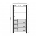 Βιβλιοθήκη Mondo Atlantic Pine μαύρο χρώμα μελαμίνη 90x35xH180cm c433210