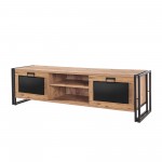 Έπιπλο TV Mondo Atlantic Pine μαύρο χρώμα μελαμίνη 180x45xH50cm c433245