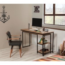 Γραφείο Pratica μελαμίνη atlantic pine μαύρο χρώμα 125x54 5x79cm c433330 Γραφείο Pratica μελαμίνη atlantic pine μαύρο χρώμα 125x54 5x79cm c433330