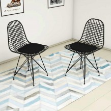 Καρέκλα Faro μαύρο χρώμα μέταλλο set 2τεμ 45x42x80cm c433466 Καρέκλα Faro μαύρο χρώμα μέταλλο set 2τεμ 45x42x80cm c433466