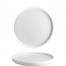 Πιάτο με κάθετο RIM πορσελάνης 27cm Σειρά VECTOR λευκό LUKANDA - Σετ 6 c433508