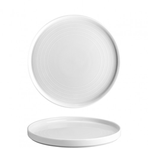 Πιάτο με κάθετο RIM πορσελάνης 27cm Σειρά VECTOR λευκό LUKANDA - Σετ 6 c433508