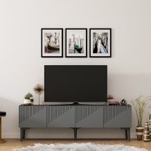 Έπιπλο tv Trani ανθρακί καρυδί χρώμα μελαμίνη 154x37x45cm c433530 Έπιπλο tv Trani ανθρακί καρυδί χρώμα μελαμίνη 154x37x45cm c433530