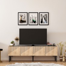 Έπιπλο tv Trani sapphire oak μαύρο χρώμα μελαμίνη 154x37x45cm c433531 Έπιπλο tv Trani sapphire oak μαύρο χρώμα μελαμίνη 154x37x45cm c433531