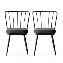 Καρέκλα Sedia μαύρο μπλε χρώμα μέταλλο 43x43x82cm c433538 Καρέκλα Sedia μαύρο μπλε χρώμα μέταλλο 43x43x82cm c433538