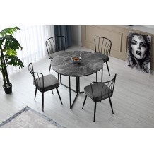 Τραπέζι Bandiera ανθρακί χρώμα μέταλλο 100x100x72cm c433556 Τραπέζι Bandiera ανθρακί χρώμα μέταλλο 100x100x72cm c433556
