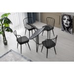 Τραπέζι Bandiera ανθρακί χρώμα μέταλλο 100x100x72cm c433556