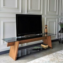 Έπιπλo tv Forli καρυδί μαύρο χρώμα ξύλο γυαλί 158x40x45cm c433564 Έπιπλo tv Forli καρυδί μαύρο χρώμα ξύλο γυαλί 158x40x45cm c433564