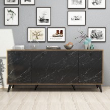 Μπουφέ Fermo καρυδί μαύρο χρώμα μελαμίνη 180x45x80cm c433567 Μπουφέ Fermo καρυδί μαύρο χρώμα μελαμίνη 180x45x80cm c433567