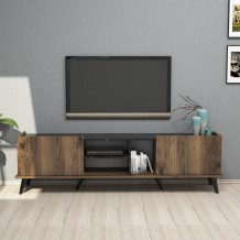 Έπιπλο tv Fermo καρυδί μαύρο χρώμα μελαμίνη 180x34x52cm c433574 Έπιπλο tv Fermo καρυδί μαύρο χρώμα μελαμίνη 180x34x52cm c433574