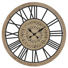 INART ΡΟΛΟΙ ΤΟΙΧΟΥ ΞΥΛΙΝΟ ΜΕΤΑΛΛΙΚΟ NATURAL ΜΑΥΡΟ Φ80Χ5 5x80x80 c433577