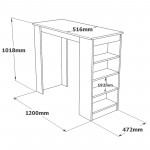 Τραπέζι μπαρ Cocenza atlantic pine λευκό χρώμα μελαμίνη 120x51 6x101 8cm c433602