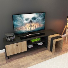 Έπιπλο TV Poesia 2 oak μαύρο χρώμα μελαμίνη 180x40x55cm c433604 Έπιπλο TV Poesia 2 oak μαύρο χρώμα μελαμίνη 180x40x55cm c433604
