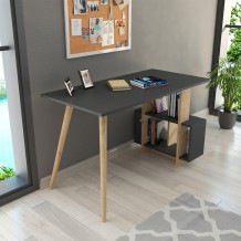 Γραφείο Fume oak ανθρακί χρώμα μελαμίνη 120x60x73cm c433612 Γραφείο Fume oak ανθρακί χρώμα μελαμίνη 120x60x73cm c433612