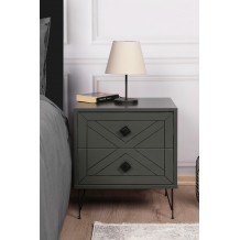 Κομοδίνο Lecco ανθρακί χρώμα μελαμίνη 50x40x55cm c433614 Κομοδίνο Lecco ανθρακί χρώμα μελαμίνη 50x40x55cm c433614