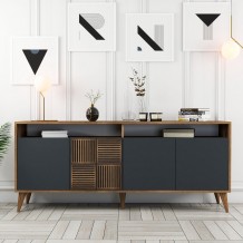 Μπουφέ Pavia καρυδί ανθρακί χρώμα μελαμίνη 180x35x78 6cm c433632 Μπουφέ Pavia καρυδί ανθρακί χρώμα μελαμίνη 180x35x78 6cm c433632
