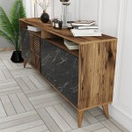 Μπουφέ Pavia καρυδί μαύρο χρώμα μελαμίνη 180x35x78 6cm c433633