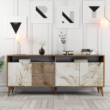 Μπουφέ Pavia καρυδί λευκό χρώμα μελαμίνη 180x35x78 6cm c433634 Μπουφέ Pavia καρυδί λευκό χρώμα μελαμίνη 180x35x78 6cm c433634