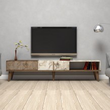 Έπιπλο tv Pavia καρυδί λευκό χρώμα μελαμίνη 180x35x40cm c433637 Έπιπλο tv Pavia καρυδί λευκό χρώμα μελαμίνη 180x35x40cm c433637