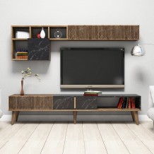 Σύνθεση tv Pavia καρυδί μαύρο χρώμα μελαμίνη 180x35x40cm c433639 Σύνθεση tv Pavia καρυδί μαύρο χρώμα μελαμίνη 180x35x40cm c433639