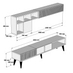 Σύνθεση tv Pavia καρυδί λευκό χρώμα μελαμίνη 180x35x40cm c433640