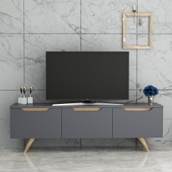 Έπιπλο tv Melone oak ανθρακί χρώμα μελαμίνη 150x35x44cm c433646