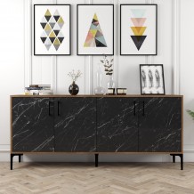 Μπουφέ Viterbo καρυδί μαύρο χρώμα μελαμίνη 180x35x78cm c433656 Μπουφέ Viterbo καρυδί μαύρο χρώμα μελαμίνη 180x35x78cm c433656