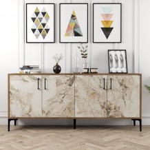 Μπουφέ Viterbo καρυδί λευκό χρώμα μελαμίνη 180x35x78cm c433657 Μπουφέ Viterbo καρυδί λευκό χρώμα μελαμίνη 180x35x78cm c433657