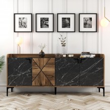 Μπουφέ Agora καρυδί μαύρο χρώμα μελαμίνη 180x35x78cm c433658 Μπουφέ Agora καρυδί μαύρο χρώμα μελαμίνη 180x35x78cm c433658