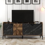 Μπουφέ Agora καρυδί μαύρο χρώμα μελαμίνη 180x35x78cm c433658