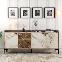 Μπουφέ Agora καρυδί λευκό χρώμα μελαμίνη 180x35x78cm c433659 Μπουφέ Agora καρυδί λευκό χρώμα μελαμίνη 180x35x78cm c433659