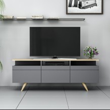 Έπιπλο tv Melone oak ανθρακί χρώμα μελαμίνη 150x35x52cm c433662 Έπιπλο tv Melone oak ανθρακί χρώμα μελαμίνη 150x35x52cm c433662