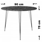 Τραπέζι Avanz λευκό μαύρο χρώμα μέταλλο μελαμίνη 90x90x75cm c433716
