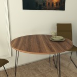 Τραπέζι Avanz καρυδί χρώμα μέταλλο μελαμίνη 90x90x75cm c433717