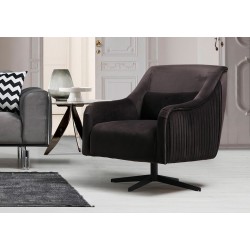 Πολυθρόνα Carrara μαύρο χρώμα ύφασμα ξύλο 72x83x86cm c433720
