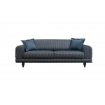Τριθέσιος καναπές κρεβάτι Carrara navy blue χρώμα ύφασμα ξύλο 220x95x80cm c433722