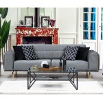 Τριθέσιος καναπές κρεβάτι Carrara γκρι χρώμα ύφασμα ξύλο 234x97x78cm c433723