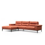 Γωνιακός καναπές Fatto πορτοκαλί χρώμα ύφασμα ξύλο 309x188x89cm c433776