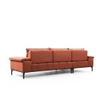 Γωνιακός καναπές Fatto πορτοκαλί χρώμα ύφασμα ξύλο 309x188x89cm c433776