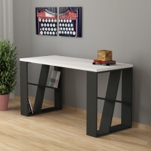Γραφείο Mantallo λευκό ανθρακί χρώμα μελαμίνη 140x60x75cm c433777 Γραφείο Mantallo λευκό ανθρακί χρώμα μελαμίνη 140x60x75cm c433777