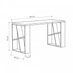 Γραφείο Mantallo λευκό ανθρακί χρώμα μελαμίνη 140x60x75cm c433777