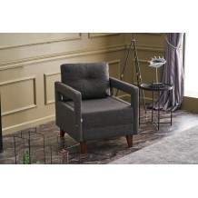 Πολυθρόνα Teramo ανθρακί χρώμα ξύλο και mdf 70x80x80cm c433786 Πολυθρόνα Teramo ανθρακί χρώμα ξύλο και mdf 70x80x80cm c433786