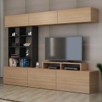 Σύνθεση TV Emilia μαύρο teak χρώμα μελαμίνη 180x37x40cm c433902