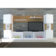 Σύνθεση TV Emilia λευκό teak χρώμα μελαμίνη 160x31 5x125cm c433903 Σύνθεση TV Emilia λευκό teak χρώμα μελαμίνη 160x31 5x125cm c433903