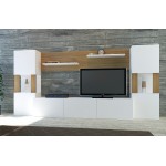 Σύνθεση TV Emilia λευκό teak χρώμα μελαμίνη 160x31 5x125cm c433903