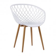 REX Πολυθρόνα Μέταλλo Bαφή Φυσικό PP-UV Άσπρο εκτός συσκευασίας c433983