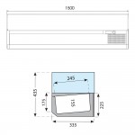 Βιτρίνα Set up μήκους 1500mm για GN c434334