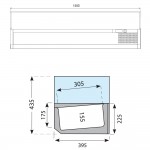 Βιτρίνα Set up μήκους 1500mm για GN c434336